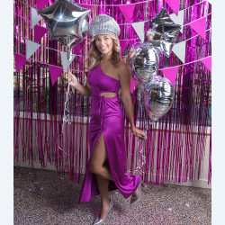 Trblietavá papierová girlanda, strieborná, Silvester